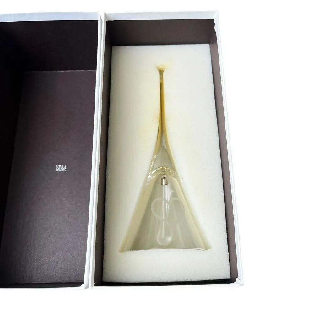 Wedgwood Vera Wang Crystal Stiletto Heart Bell‎ Made In Germany Wedding Gift NIB
